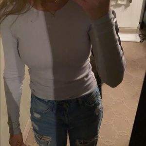 Ribbed light blue long sleeve
